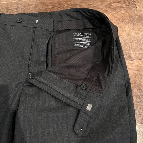 Kenneth Cole AWEARNESS Men's Dress Pants Trousers 36 Wool Blend Gray - Picture 5 of 9